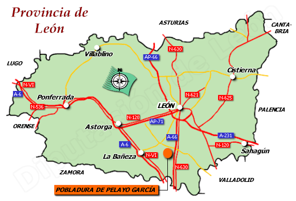 Mapa de la provincia de León